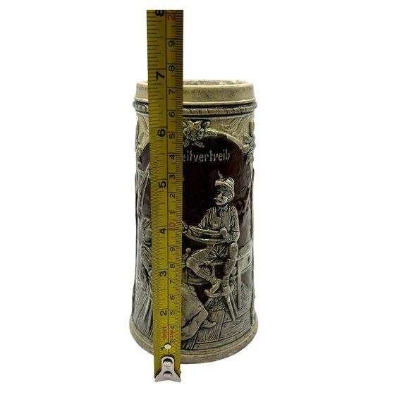 Vintage German Beer Stein Handpainted Couple Mountains Cabin - Picture 10 of 10